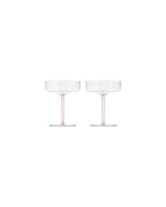 Champagneglas 20cl coupe roze Fizz - Set van 2