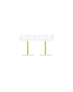 Champagneglas 20cl coupe geel Fizz - Set van 2