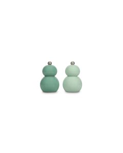 Moulin à poivre ou/sel H12cm vert Betty - Lot de 2