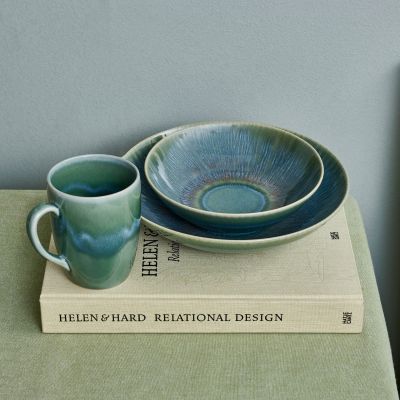 Diep bord 22xH5cm groen Luce