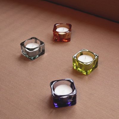 Tealight holder 5x5cm tangerine Mood - set/2