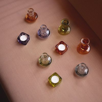 Candle holder H8cm tangerine Mood - set/2