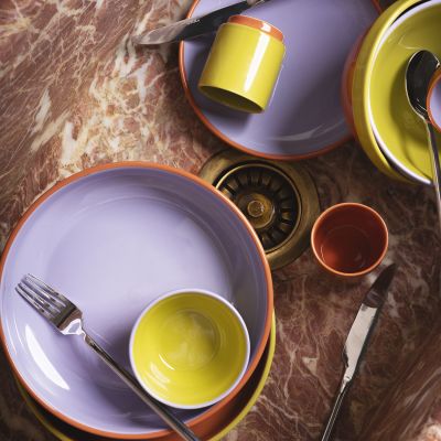 Plate 18xH2,5cm purple/orange Duo