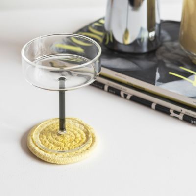 Sous-verre 10cm sunny yellow Piff - set/4