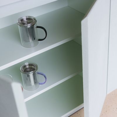 Tea mug 43cl with filter and lid green Liv