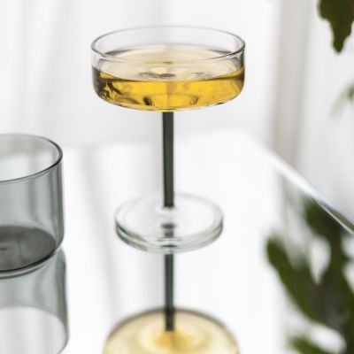 Verre à champagne 20cl coupe gris Fizz - set/2