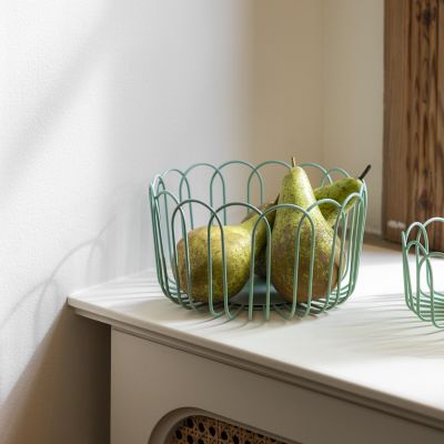 Panier métallique 19xH10cm vert Flores