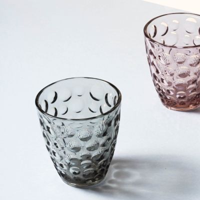 Glas 22cl grijs Bubble - Set van 4