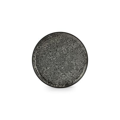 Plat bord 20cm zwart Gravel