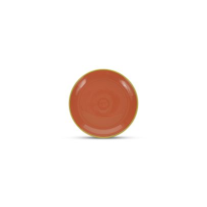 Plat bord 18xH2,5cm oranje/groen Duo