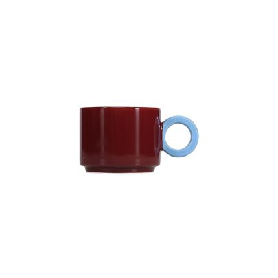Beker 28cl burgundy pink/light blue Lou