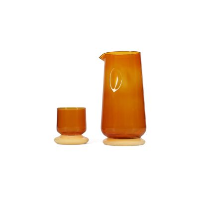 Carafe 140cl with drinking glass sunset amber Marlo