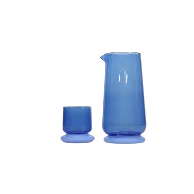 Carafe 140cl with drinking glass neptune blue Marlo