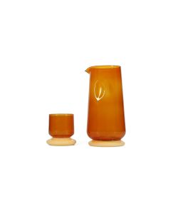 Carafe 140cl with drinking glass sunset amber Marlo