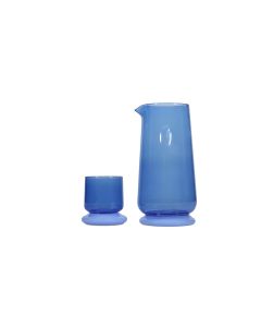Karaf 140cl met drinkglas neptune blue Marlo