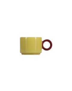Beker 28cl mustard yellow/burgundy pink Lou