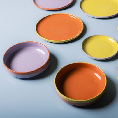 Bol 21x5cm violet/orange Duo