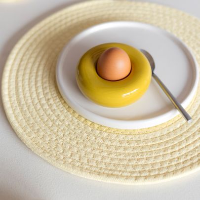 Coquetier 10xH4cm mustard yellow Billie - Lot de 2