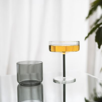 Glas 29cl grijs Fizz - Set van 4