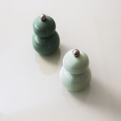 Peper/zoutmolen H12cm groen Betty - Set van 2