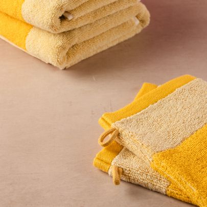 Washandje 15x21cm sunny yellow Pixie - Set van 2