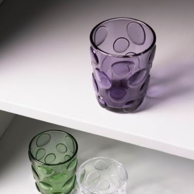 Glass 33cl purple Spot - Set of 4