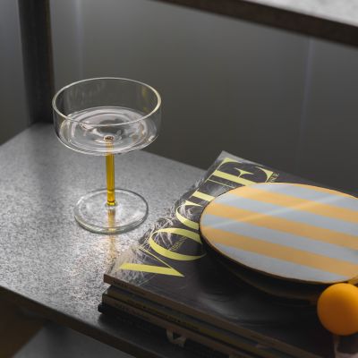 Champagne glass 20cl coupe yellow Fizz - Set of 2
