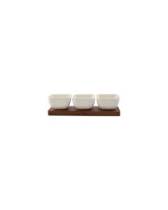 Aperoset 25x8xH6,5cm 4-delig wit Cucina