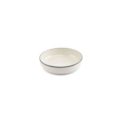 Diep bord 18,5xH5cm wit Gravel - Set van 2