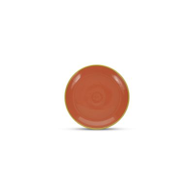 Assiette plate 18xH2,5cm orange/vert Duo