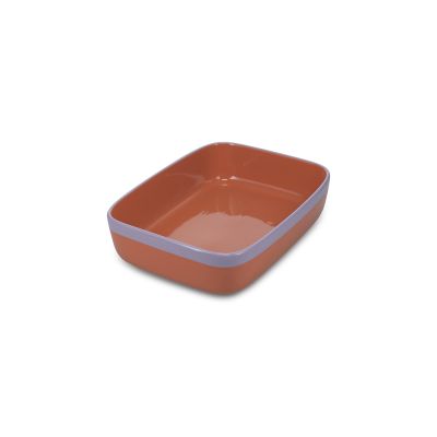 Ovenschaal 29,5x22,5xH7cm oranje/paars Duo
