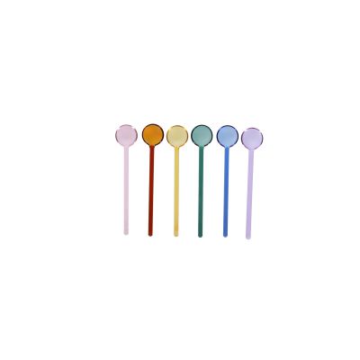 Koffielepel glas multikleur Tilly - Set van 6