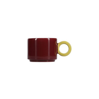 Beker 28cl burgundy pink/mustard yellow Lou